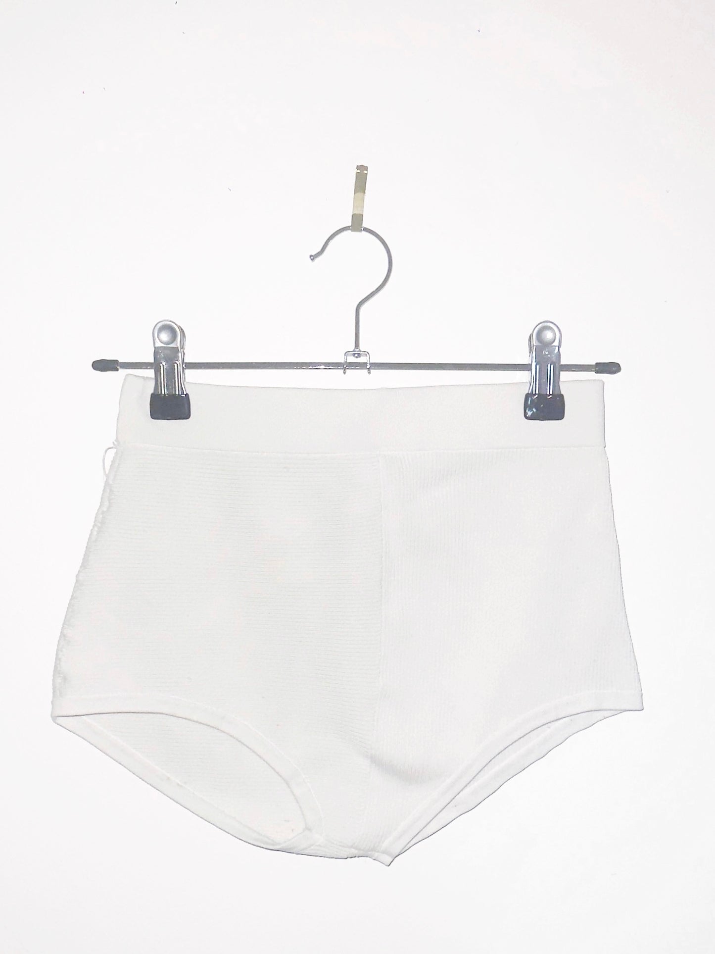 HEAVEN BENEATH: Rib-Knit Bloom Briefs in Ghostmilk