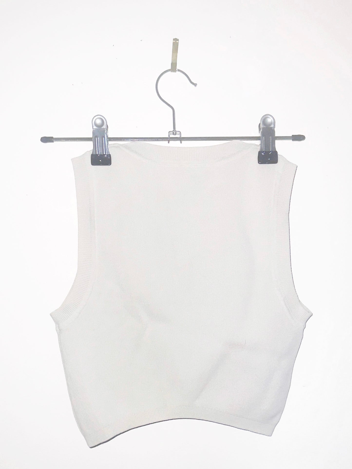 CLEANSED: Knit Crop Shell in Pure Veil
