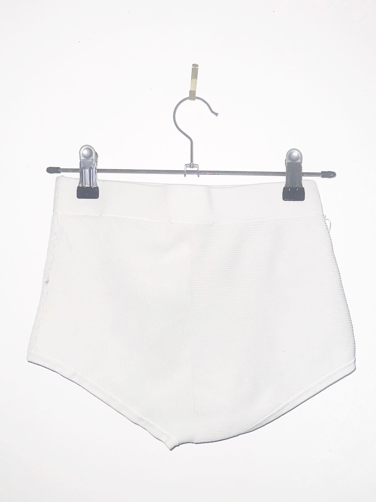 HEAVEN BENEATH: Rib-Knit Bloom Briefs in Ghostmilk