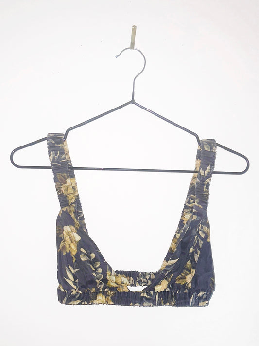 WILTED VIRGIN: Sepia Ruched Relic Top in Garden’s End