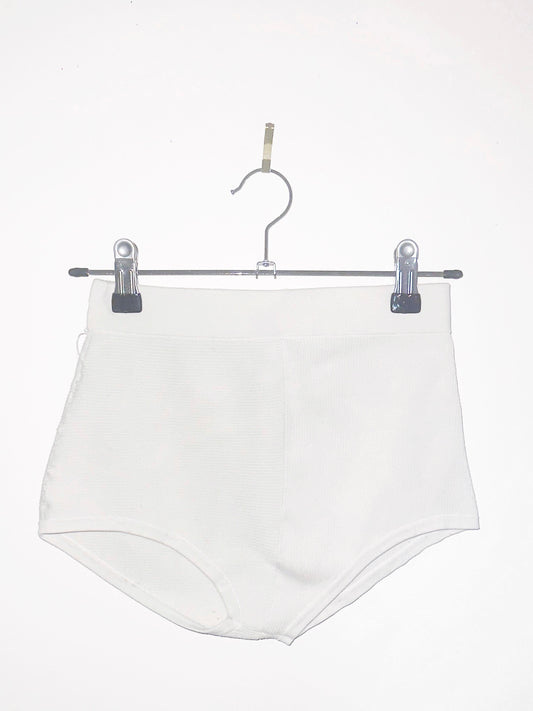 HEAVEN BENEATH: Rib-Knit Bloom Briefs in Ghostmilk