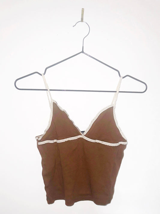 MILKLEFT IN HELL: Cocoa Lace-Trim Slip in Backseat Confession