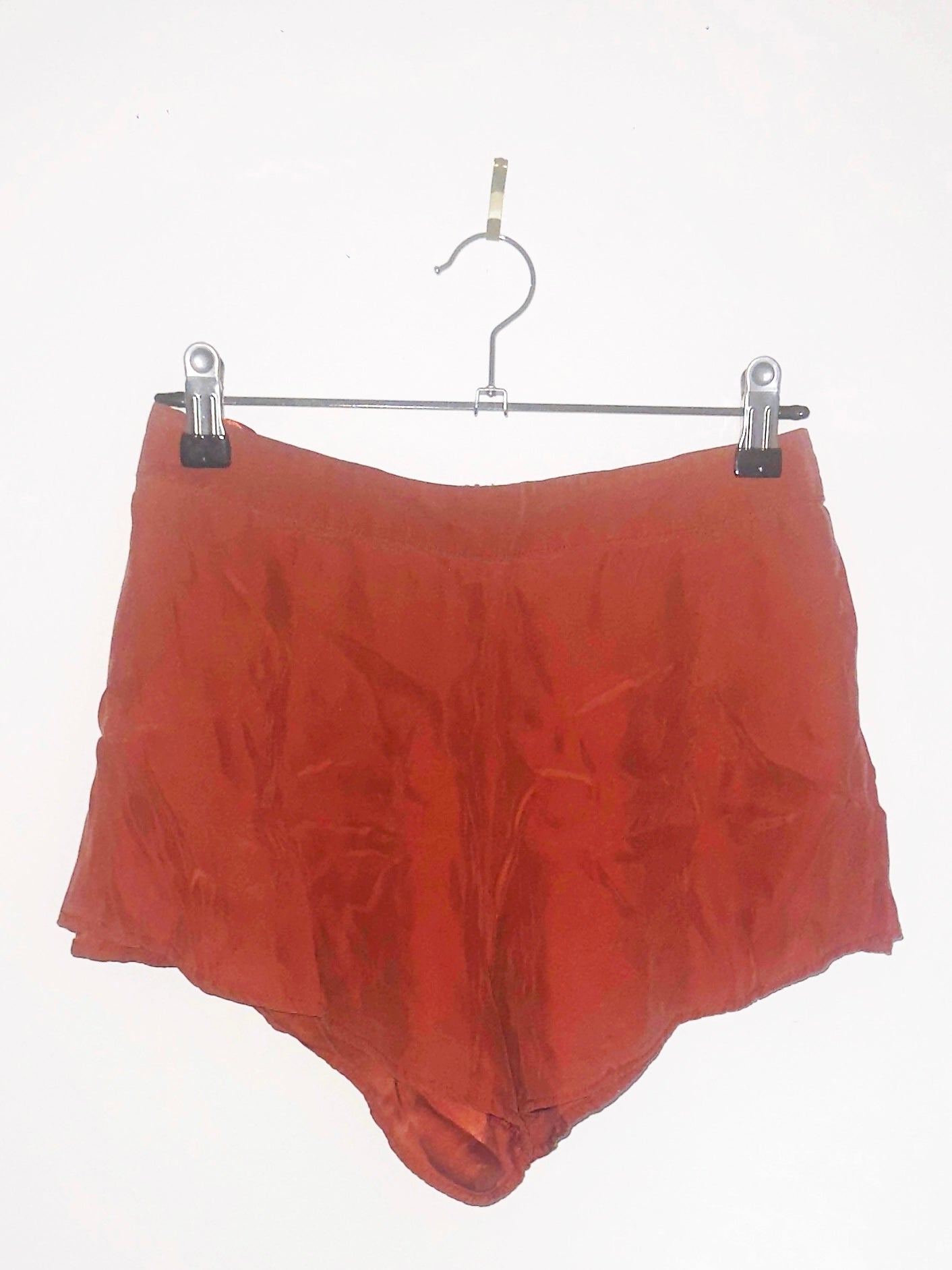 BLOODCHAPEL: Silk Burn Shorts in Dried Rose Ritual